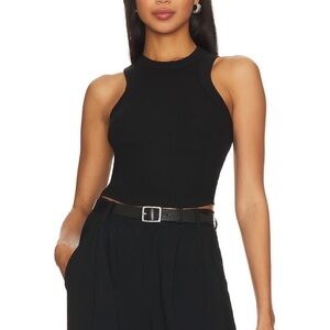 LNA detra tank Sleeveless Ribbed Top small black